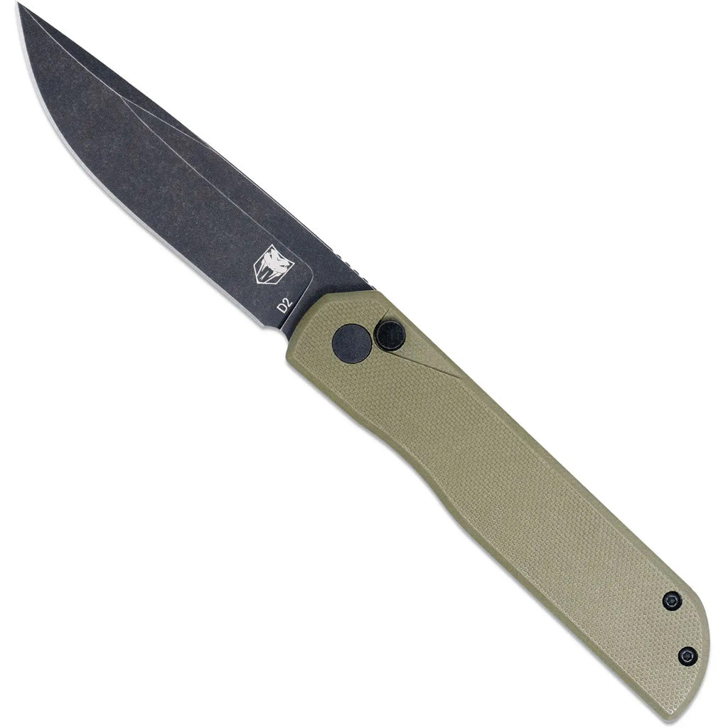 CobraTec Prowler G-10 Button Lock Tanto Bld Knife Folding Blade OD Green