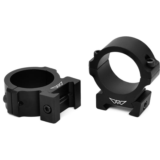 Warne Vapor Horizontal Aluminum Rings Matte Black 30mm Medium