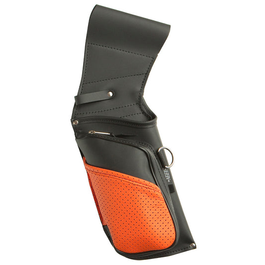 Neet N-490 Leather Field Quiver Black Leather with Orange Pockets RH