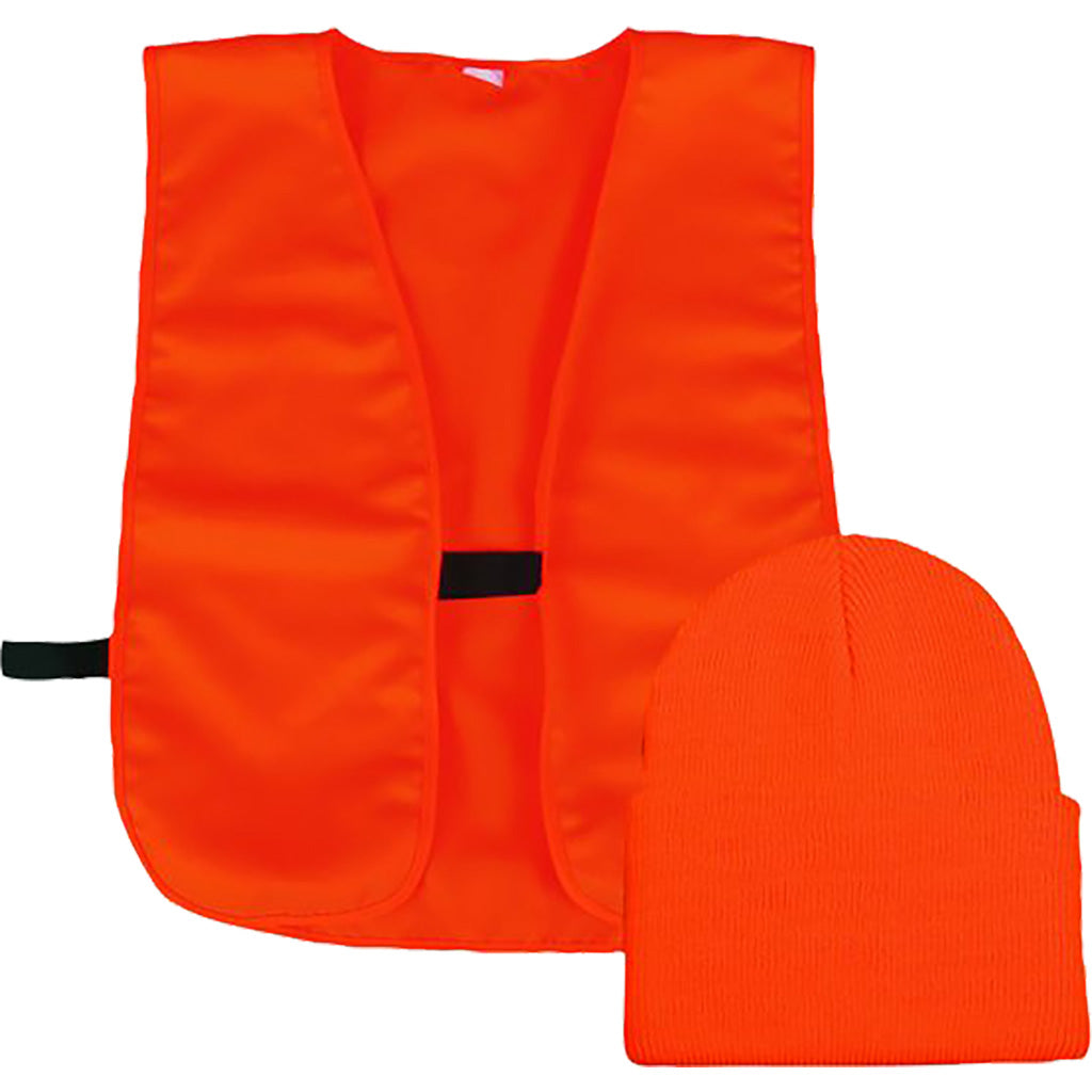 Outdoor Cap Knit Watch Cap And Vest Combo Blaze Orange