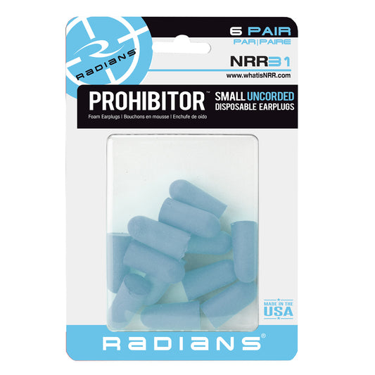 Radians Prohibitor Small Foam Earplugs 6 Pr.
