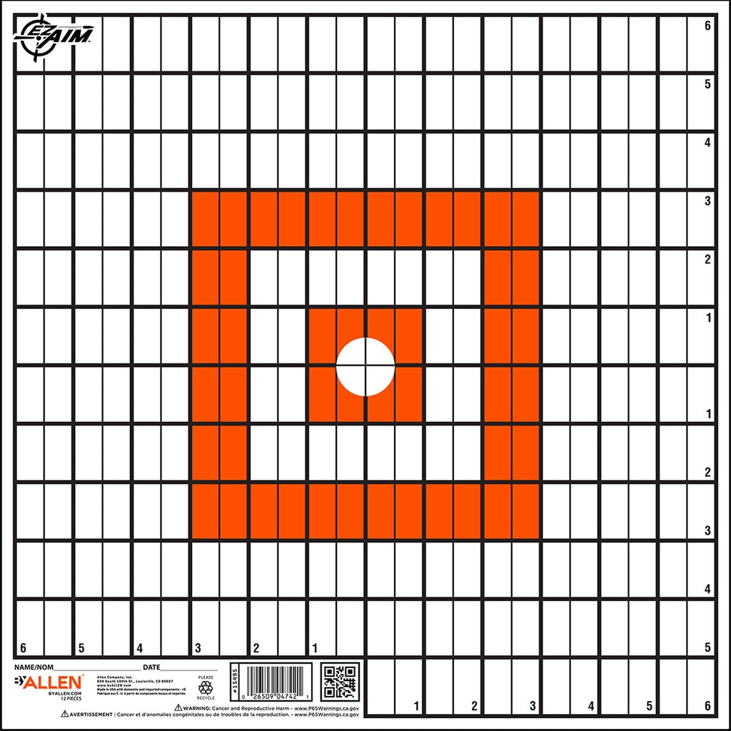 Ezaim Grid Paper Targets 12x12 12 Pk.