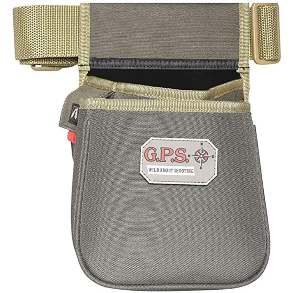 Gps Sporting Clay Contoured Double Shotshell Pouch Olive W-belt