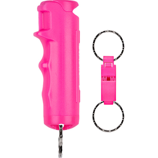 Sabre Pepper Gel Spray Pink With Whistle Keychain
