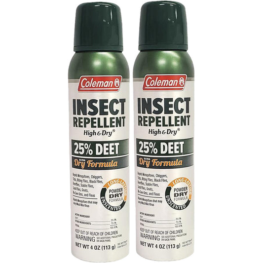 Coleman High & Dry Insect Repellent 25% Deet - Twin Pack
