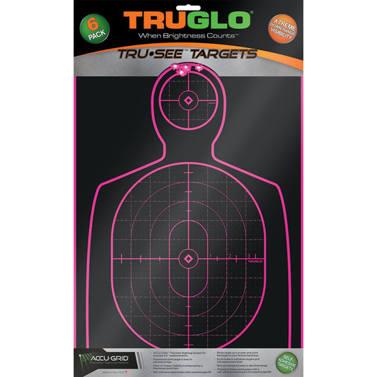 Truglo Trusee Splatter Silhouette Target Pink 12x18 6 Pk.