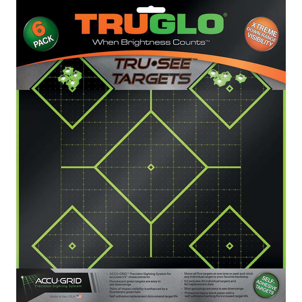 Truglo Trusee Splatter 5-diamond Target Green 12x12 6 Pk.