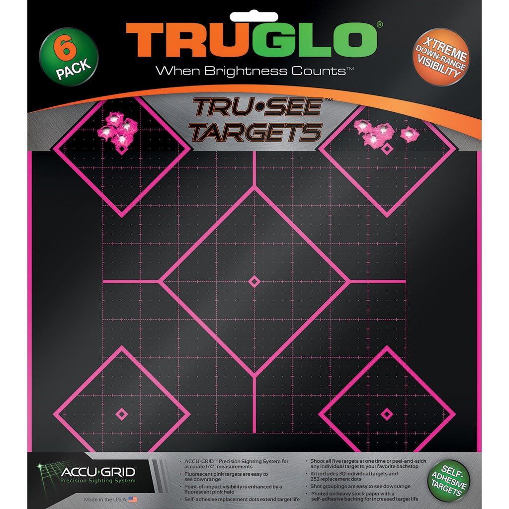 Truglo Trusee Splatter 5-diamond Target Pink 12x12 6 Pk.