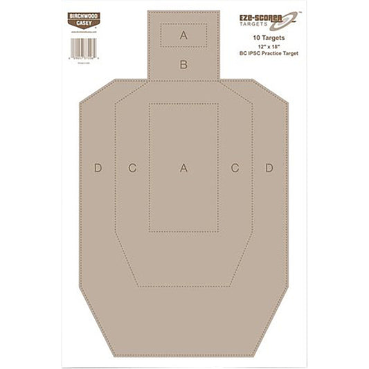 Birchwood Casey Eze-scorer Target Ipsc Practice Paper 12x18 In. 10 Pk.