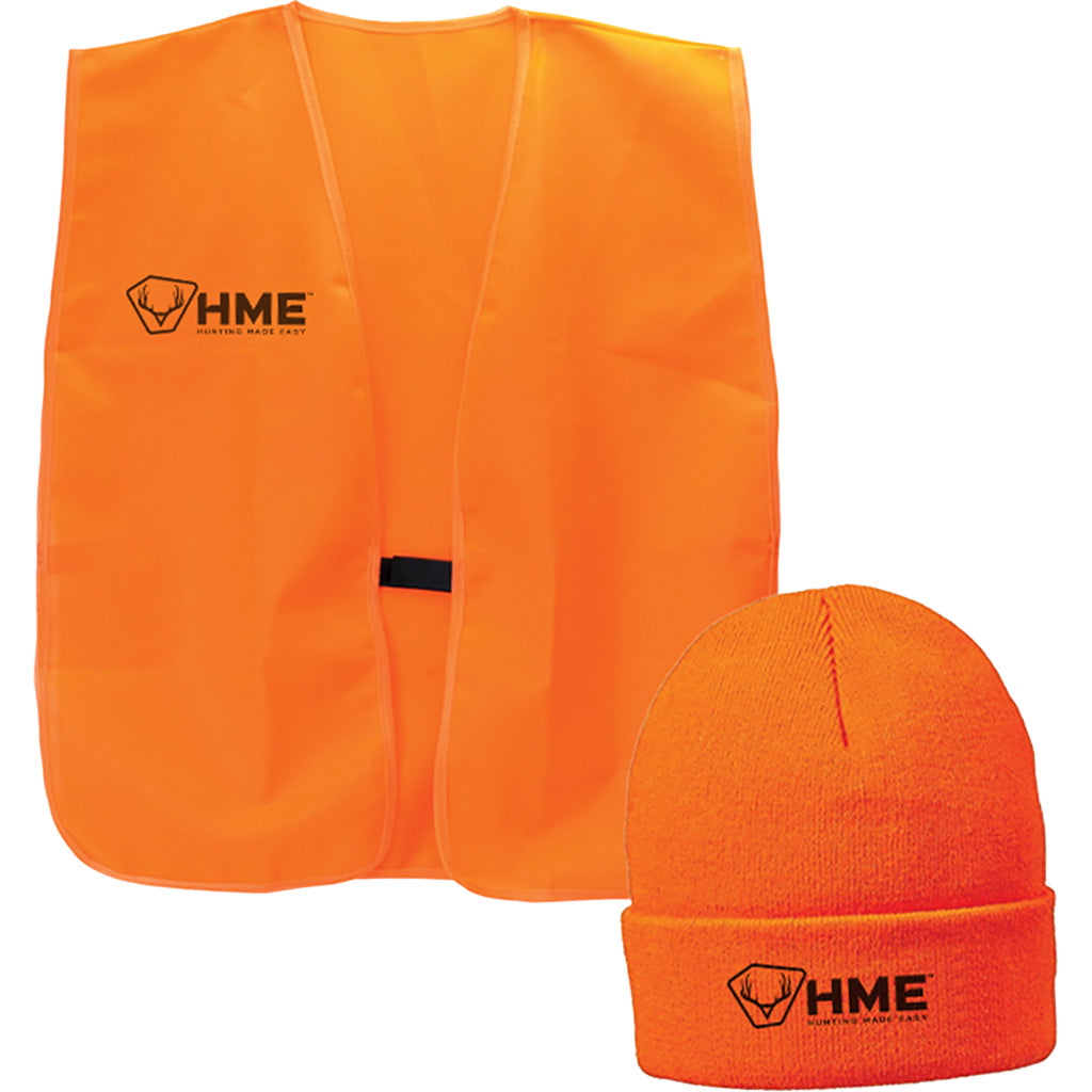 Hme Orange Vest & Beanie Combo One Size