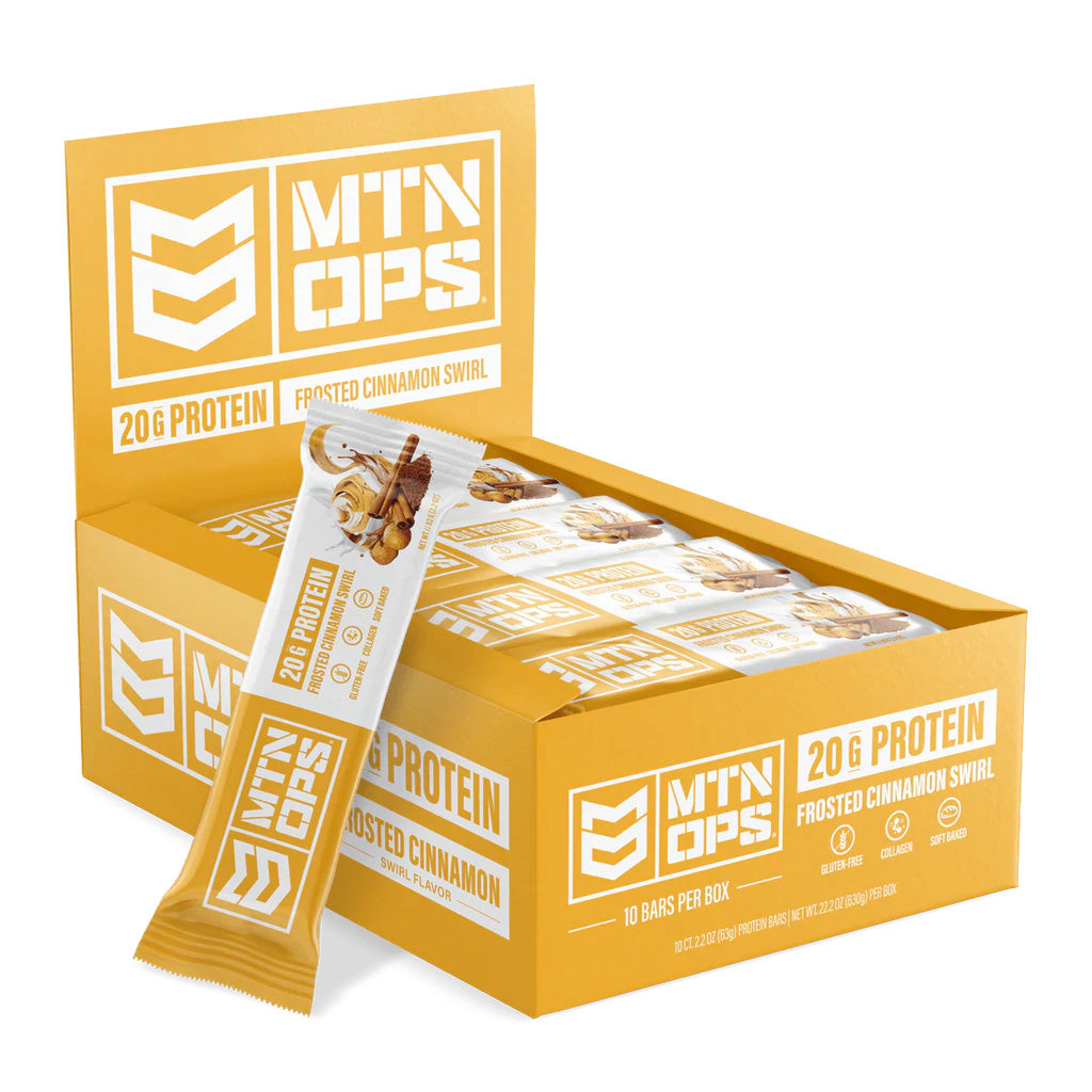 Mtn Ops Protein Bar Frosted Cinnamon Swirl 10pk.