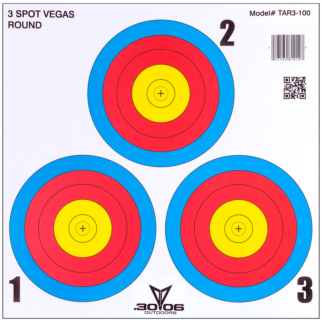 30-06 Paper Targets 3 Spot Vegas 100 Pk.