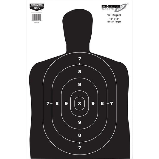 Birchwood Casey Eze-scorer Target Bc-27 Silhouette 12x18 In. 10 Pk.