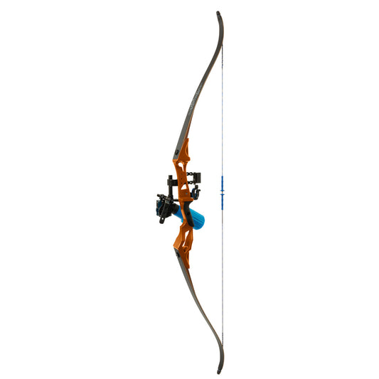 Fin Finder Bank Runner Bowfishing Recurve Package W-winch Pro Bowfishing Reel Orange 35 Lbs. Rh