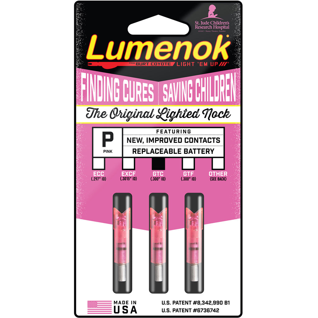 Lumenok Crossbow Nocks Pink Moon Gold Tip 3 Pk.